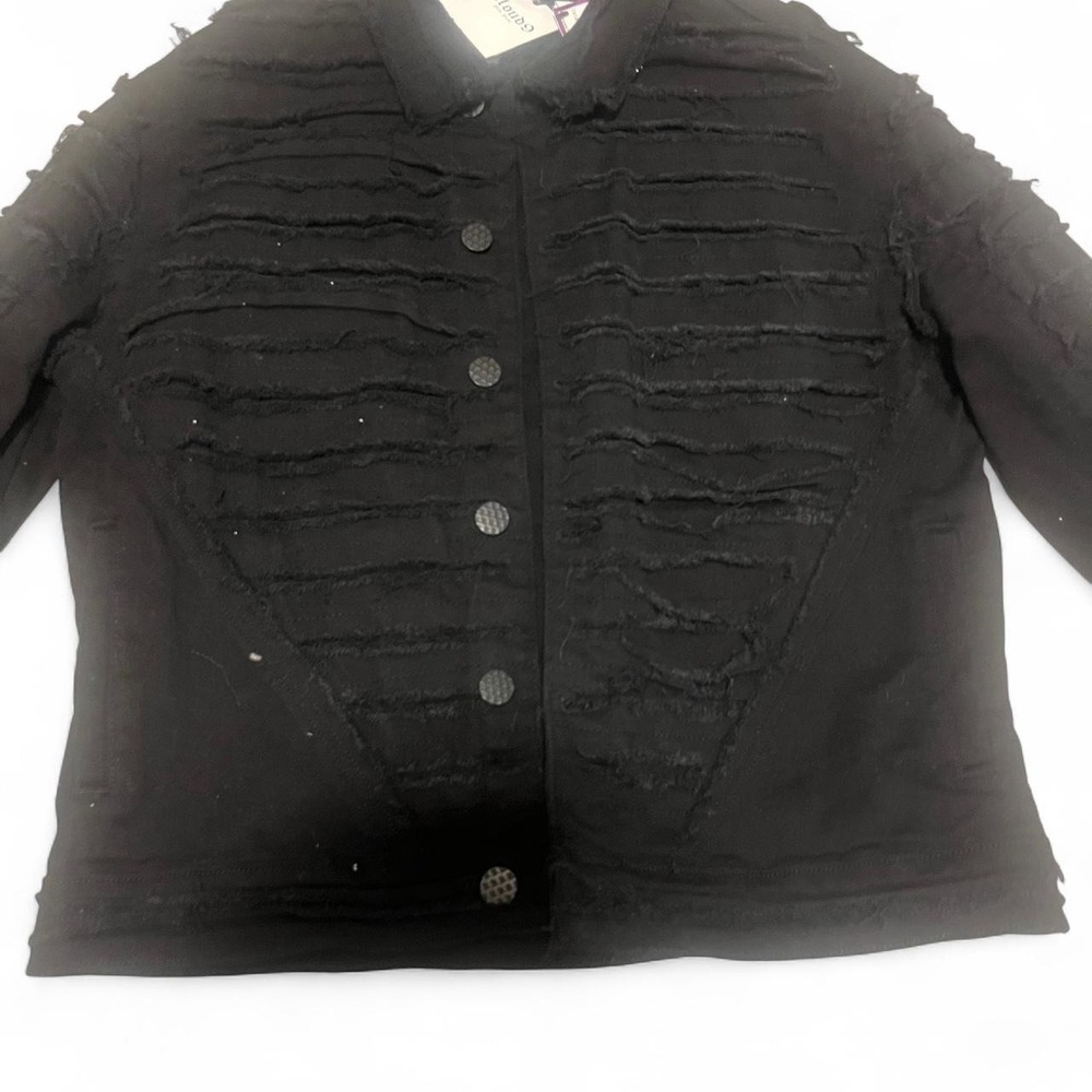 Black KLoud9 jean jacket distressed Men L Streetwear